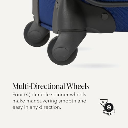 SwissGear Sion Softside Expandable Spinner Luggage Durable Lightweight Travel Suitcase, Blue, 2-Piece Set (Carry-On/Large) - color: Blue, size: 2-Piece Set (Carry-On/Large)