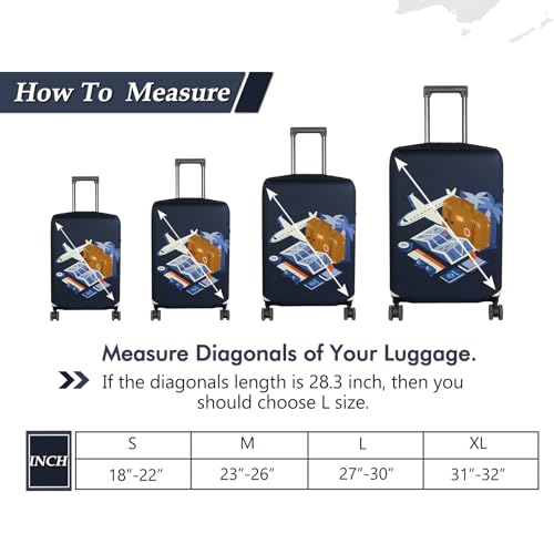 HYPER VENTURE Travel Luggage Cover Suitcase Protector Fits 27-30 Inch, L - color: Journey, size: L
