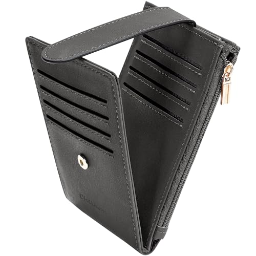 Chelmon Women's RFID Slim Card Holder Wallet - color: Deep Grey1