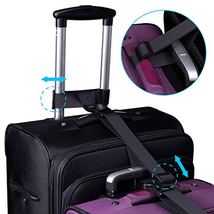 Wisdompro 2 Pack Add a Bag Luggage Strap, Luggage Connector Straps - Black - color: Black