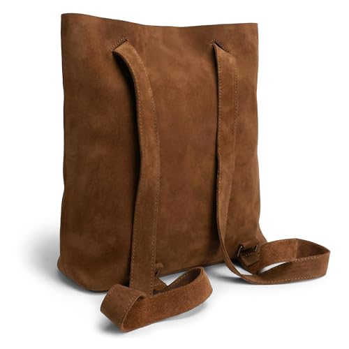 Heather's, Convertible Backpack to Shoulder Bag, Spacious Crossbody for Women, Squared Purse, Full Grain Leather, Handmade - color: Swayze Suede