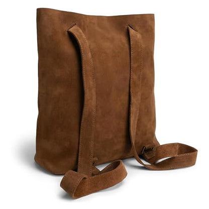 Heather's, Convertible Backpack to Shoulder Bag, Spacious Crossbody for Women, Squared Purse, Full Grain Leather, Handmade - color: Swayze Suede