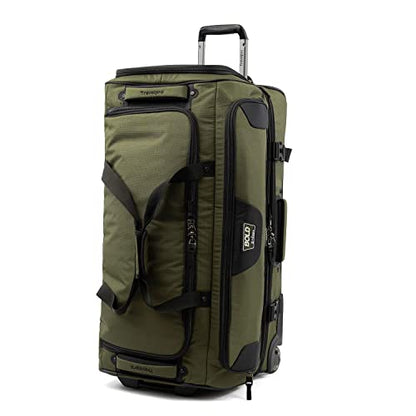 Travelpro Bold Drop-Bottom Wheeled Duffel Bag, Olive/Black, 30-Inch - color: Olive/Black