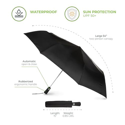 totes Auto Open Close Golf Size Umbrella, Steel Blue, One Size - color: Steel Blue