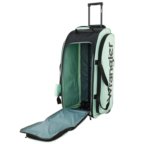 Wrangler Wesley Rolling Duffel Bag, Seaform, Large 30-Inch - color: Seaform