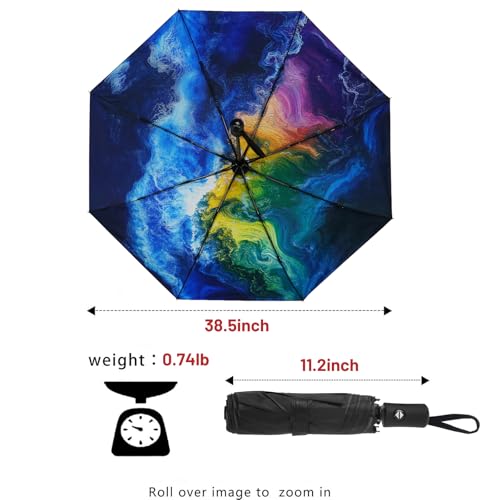 SY COMPACT Travel Umbrella - Windproof Automatic Compact Umbrellas for Rain - color: UPF-Tide