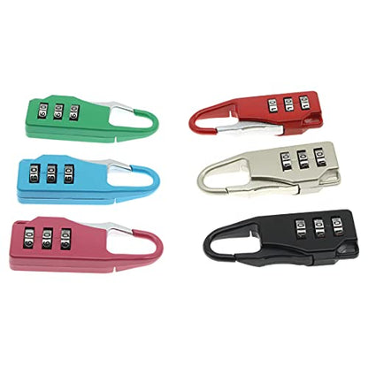 6 Pcs Luggage Combination Locks Padlock Zinc Alloy Small Safe Combination Padlock, for Backpacks Bags Suitcases Luggage Briefcases Notebook (6 Colors)