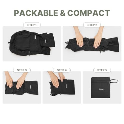 G4Free 20L Lightweight Packable Hiking Backpack for Women Men - color: Black
