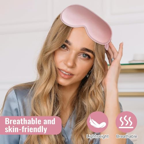 Sleep Mask for Lash Extensions, 3D Contoured Weighted Eye Cover - color: Black Pink