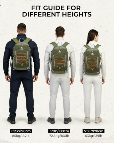 20L Hiking Backpack,Lightweight Travel Backpacks Women Men,Green - color: Green
