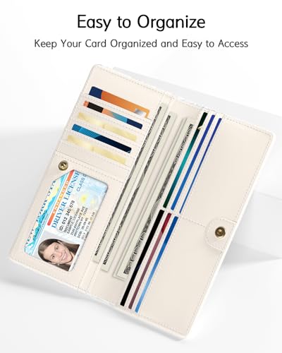 Womens Wallet, RFID Slim Wallet, Credit Card Holder Purse, Leather Bifold - color: Fine Cat