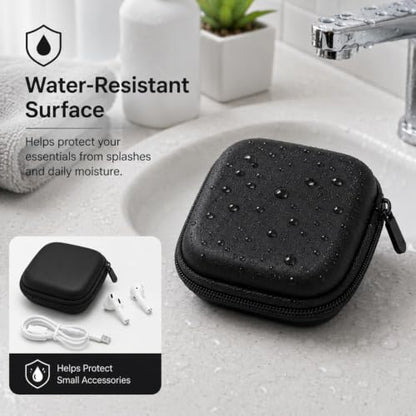 Compact Zipper EVA Earbud Protective Container, Shock Resistant Carry Case for Bluetooth Headphones, Charging Cables and Small Electronic Gadgets，Square yellow - color: Square yellow