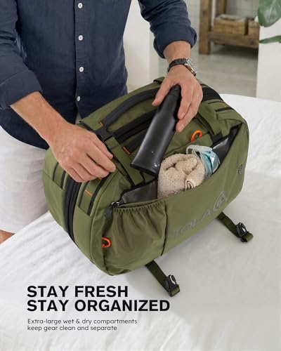 Tolaccea Travel Backpack 40-50L, 16" Laptop Carry On Duffle for Travel Work - color: Army Green