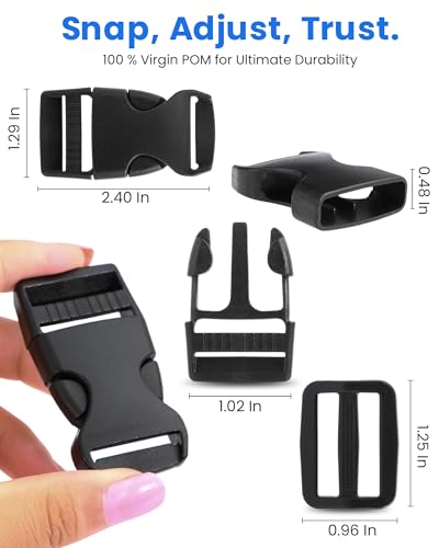 1-Inch Buckle and Strap Kit, 6-Yard Polyester Webbing, 6 Buckles