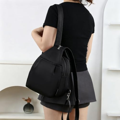 Rueesh Anti-Theft Backpack for Women, Multi-Pocket Crossbody Bag - color: Black