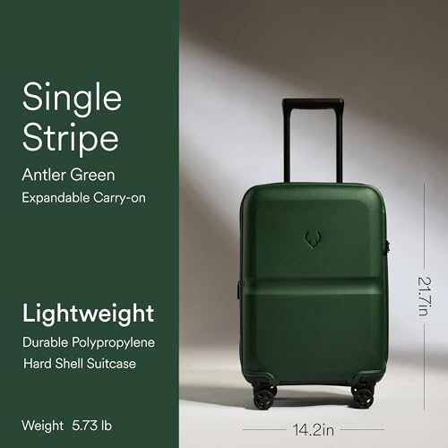 ANTLER Single Stripe Hardside Carry-On Luggage, Green, 22x14x9, 40L - color: Green, size: Carry On