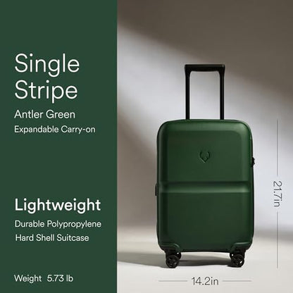 ANTLER Single Stripe Hardside Carry-On Luggage, Green, 22x14x9, 40L - color: Green, size: Carry On