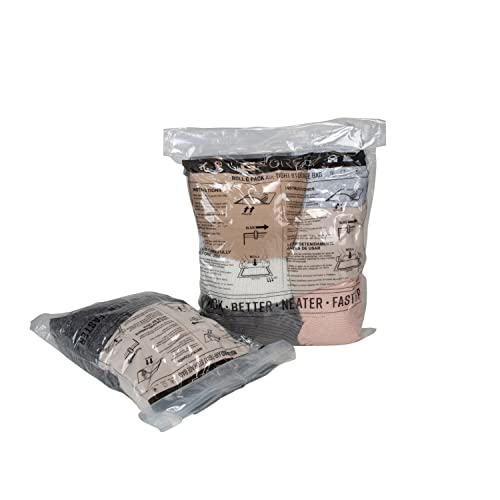 GForce 2 Pack Roll N Stow Travel Packing Bags | Luggage Organizer | Space Saving | Air-Tight Compression | No Vacuum | Zipper Seal | Medium & Large | Clear
