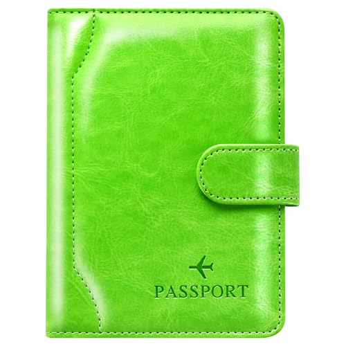 Passport Holder for Travel Essentials Wallet Cover Case Women Men Gift - color: D-Green