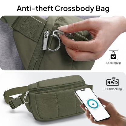 TOPEAST Waist Pack 3.5L Fanny Packs with Water Bottle Holder - color: Dark Green