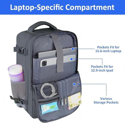 Taygeer Personal Item Backpack for Women, 35L Travel Backpack - color: Darkgrey, size: Large