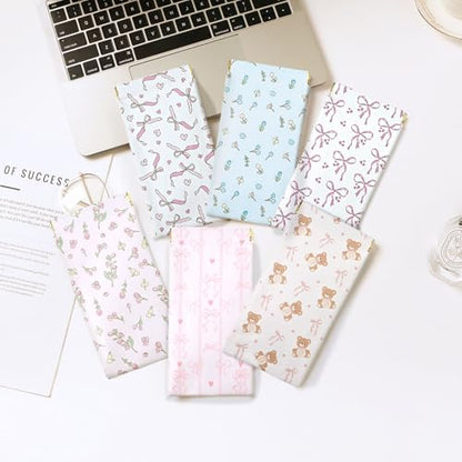 Soft Glasses Case, 2 Pcs Portable PU Leather Squeeze Top Eyeglasses Cases, Cute Sunglasses Pouch Bag for Women - color: 2pcs Striped Bow+ Bear Bow