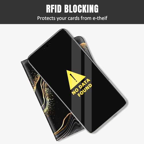 Rimilak Passport Holder,RFID Blocking Passport Cover, Black Gold Marble - color: Black Gold Marble