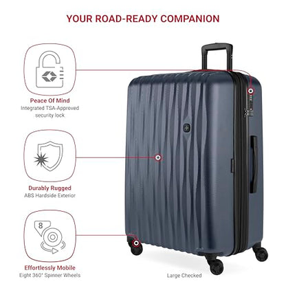 SwissGear 7272 Energie Hardside Expandable Luggage with Spinner Wheels, Navy, 3-Piece Set (19/24/27) - color: Navy, size: 3-Piece Set (19/24/27)