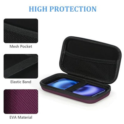 Portable Small Travel Bag, Hard EVA Protective Electronic Case - color: Purple