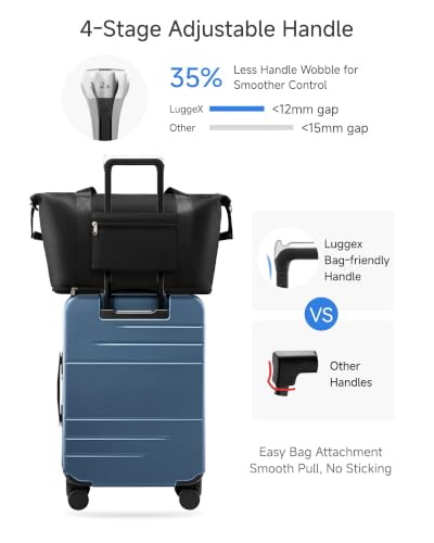 LUGGEX Top Opening Trunk Carry On Luggage, Aluminum Frame, Blue, 21" - color: Blue, size: 21 Inch Aluminum