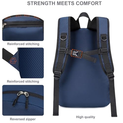 Lightweight Hiking Backpack 30L Packable Foldable Daypack Collapsible Travel Bag Water-Resistant for Women Men (Navy Blue) - color: Navy Blue, size: Large
