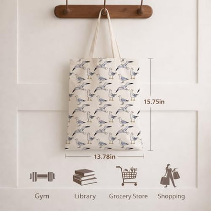 Summer Canvas Tote Bag, Botanical Wildlife Reusable Shoulder Bag, Carryall for Beach Shopping Travel Commute - color: Travel 05