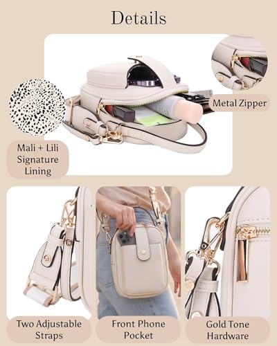 Mali+Lili Gail Vegan Leather Multi Compartment Crossbody Bag - color: Ivory