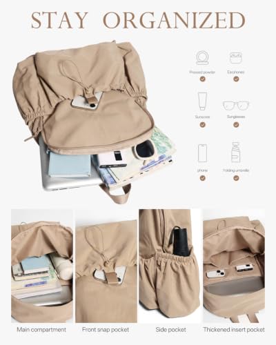 Backpack for Women Men, Travel Backpack Work College Backpack Purse (Beige) - color: Beige