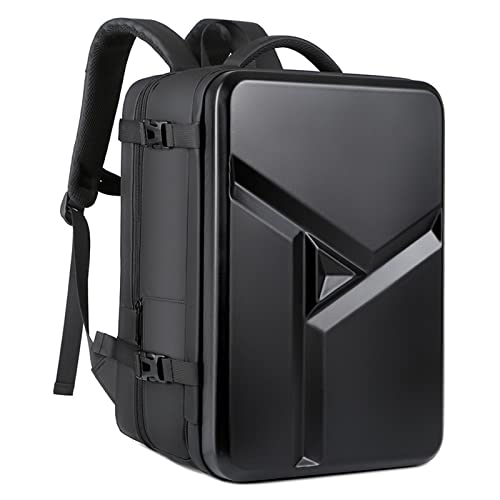 Hard Shell Laptop Backpack for Men, 35L Expandable Business Travel Backpacks Anti Theft Gaming Computer Bag with USB Port Wet Pocket 17 Inch - color: Black