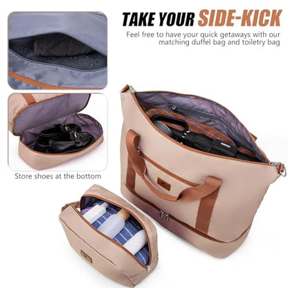 KUNEL Luggage Sets 5 Piece, Hardshell Expandable Suitcase, 20/24/28inch - color: RoseGold
