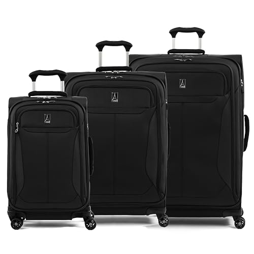 Travelpro Tourlite Softside 3-Piece Set, Expandable Luggage, 4 Spinner Wheels, Lightweight Suitcase, 21" Carry-On, 25" Checked Medium, 29 Check Large, Black - color: Black, size: 3-Piece Set (21/25/29)