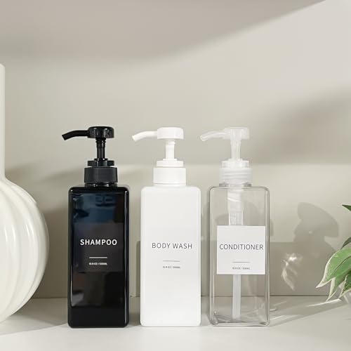 Shampoo and Conditioner Dispenser for Bathroom, Shower Soap Bottles Clear - color: Clear