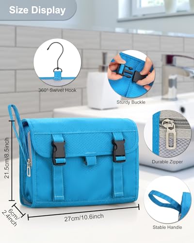 Relavel Travel Hanging Toiletry Bag for Women Men with Hanging Hook, Blue - color: 02 Blue, size: Large