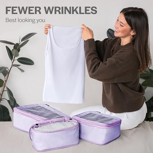 Aerotrunk Compression Packing Cubes for Travel, 4-Pack, Purple - color: Purple, size: 4-Pack