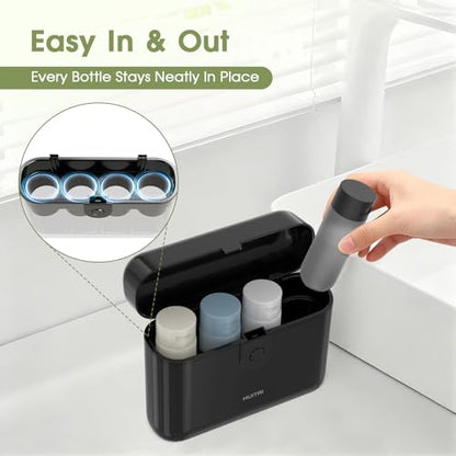 Travel Bottles TSA 4x2oz With Case Leak-Proof Black - color: Black