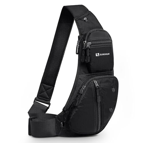 Sling Backpacks for Men Women Crossbody Bags - color: Black