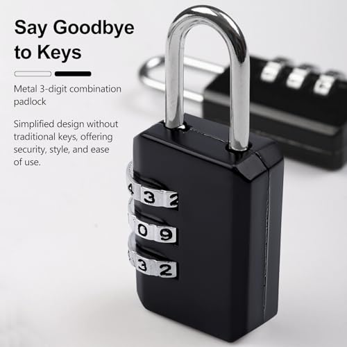 2-Pack Customizable Black Luggage Locks – Set Your Own Combination, Secure Travel Padlocks for Suitcases, Backpacks, and Bags