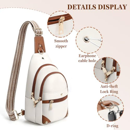 Anti Theft Sling Bag for Women, RFID Travel Crossbody Bags - color: Beige