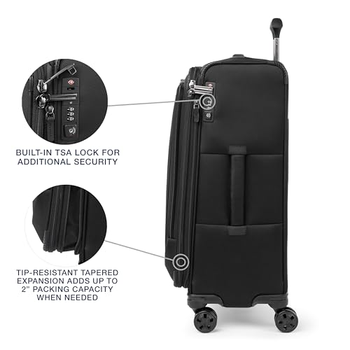 Travelpro Crew Classic Softside Checked Luggage, Black, 25-Inch - color: Black, size: Checked Medium