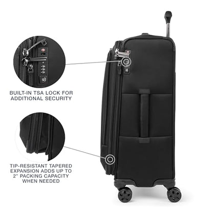 Travelpro Crew Classic Softside Checked Luggage, Black, 25-Inch - color: Black, size: Checked Medium