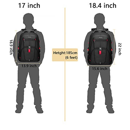 LOVEVOOK Large Laptop Backpack for Men,18.4Inch Heavy Duty Travel Backpack - color: Black, size: 18.4 inch