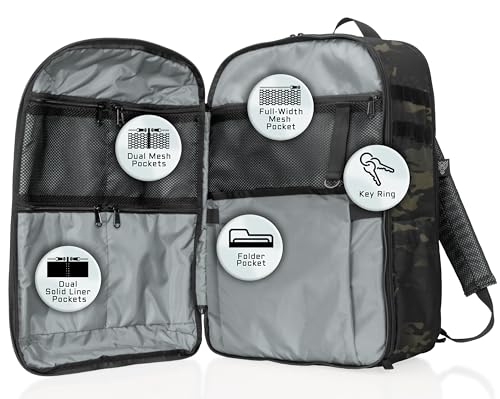 Xtreme Sight Line ~ Faraday Laptop Backpack Carry On ~ Signal Blocking Travel Backpack with RFID Protection, Fits 16" Laptop with Removable Faraday Sleeve ~ 1000D Nylon/Spacer Mesh ~ Midnight MultiCam - color: Midnight Multicam