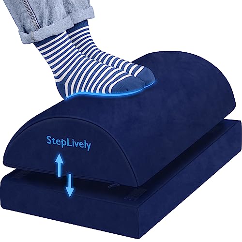 Foot Rest for Under Desk at Work, 2 Heights Foot Stool, Blue, X-Large - color: Blue, size: X-Large