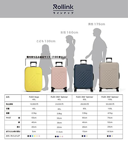 ROLLINK Foldable Flex 360 Medium Checked Suitcase 26” – Hardshell Luggage, Double Spinner Wheels, TSA Lock, Lightweight & Durable Travel Case – Scratch, Water & Impact Resistant (Atlantic Blue) - color: Atlantic Blue, size: Checked-Medium 26-Inch